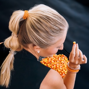 美国TELETIES电话线发圈头绳女高马尾高级感高弹力2025万圣节新款