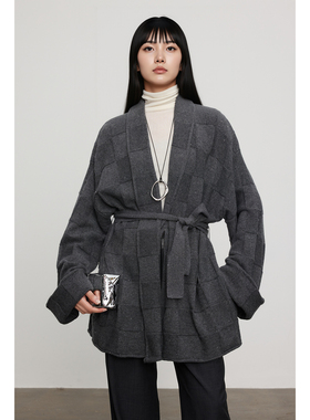 WITTYFOX奢感老钱风BC同源珠片纱美利奴羊毛针织开衫外套毛衣半裙