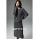 WITTYFOX限量满天星BC同源羊驼毛羊毛珠片镂空毛衣半身裙套装 女秋