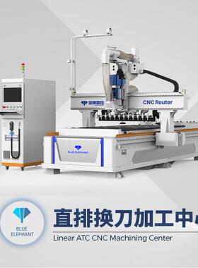 C数控雕刻直排换刀加工中心板式家具开料机