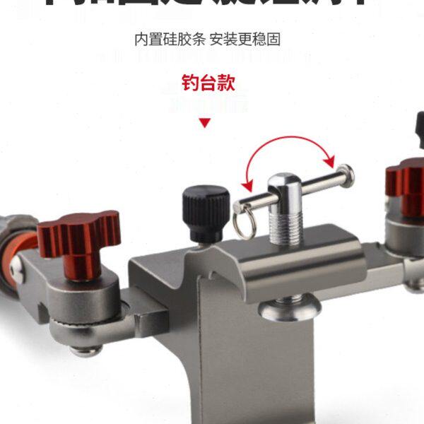 粼湖新款铝镁合金双炮台防晃钓椅钓箱钓台专用支架万向炮台防侧翻