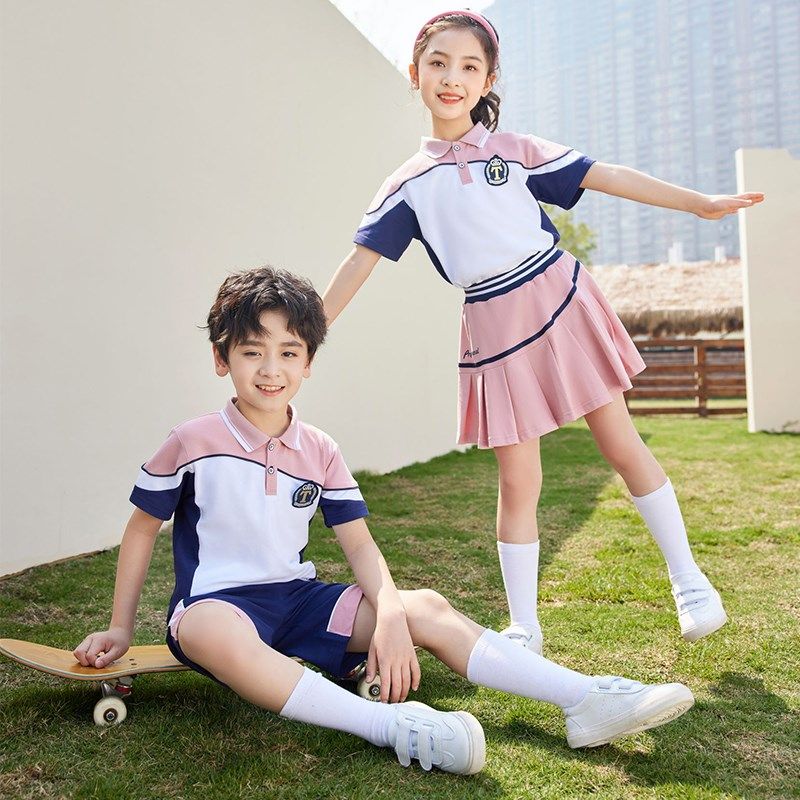 幼儿园园服夏装毕业照六一表演服小学H生夏季班服校服套装老师服