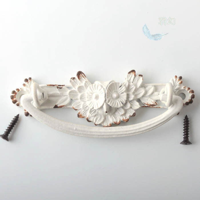 仿古中式把手明装小拉手黑色白色暗拉手柜门欧式吊环抽屉铁艺拉环