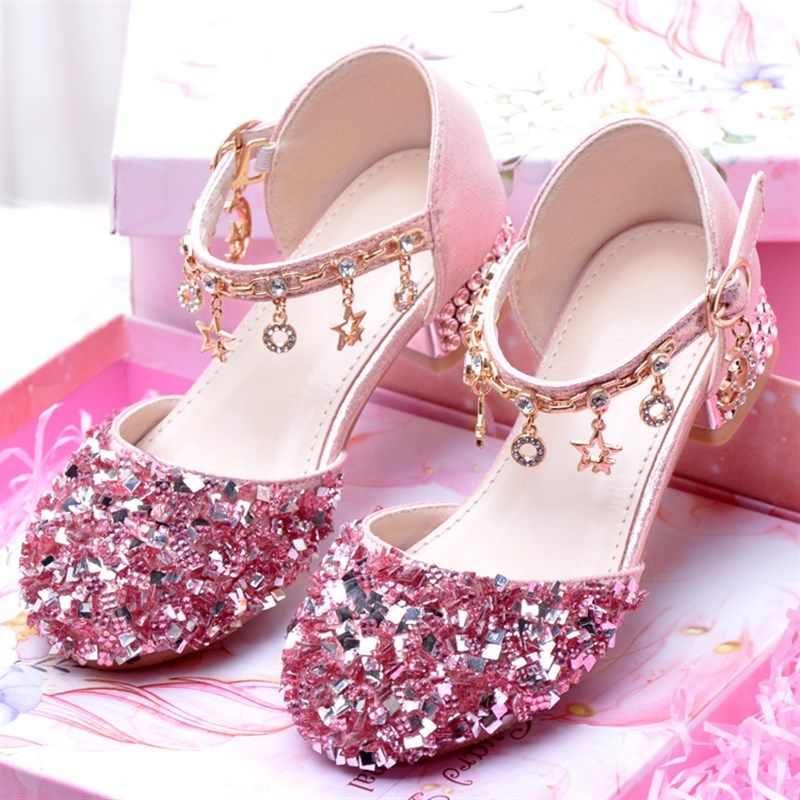 女孩鞋子10-12岁凉鞋6-7-8-9岁小孩高跟鞋女穿的小公主很高4儿童5