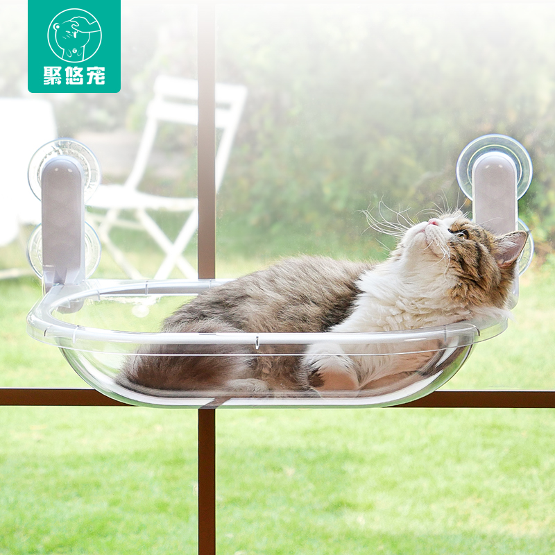 猫窝猫吊床太空舱猫床窗户猫咪晒太阳挂床玻璃吊篮透明宠物床用品