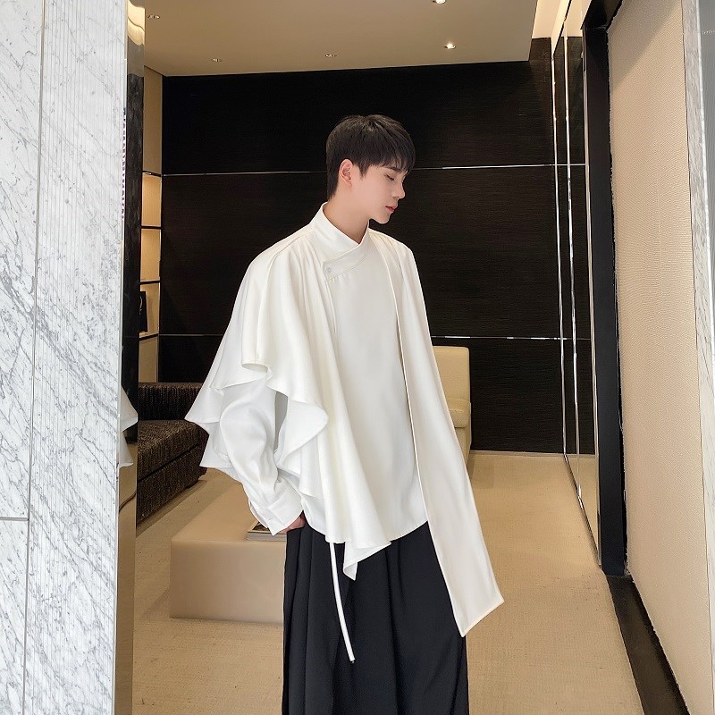 春季立体裁剪不规则多片式男女中式衬衣男个性冷淡风设计感衬衫潮