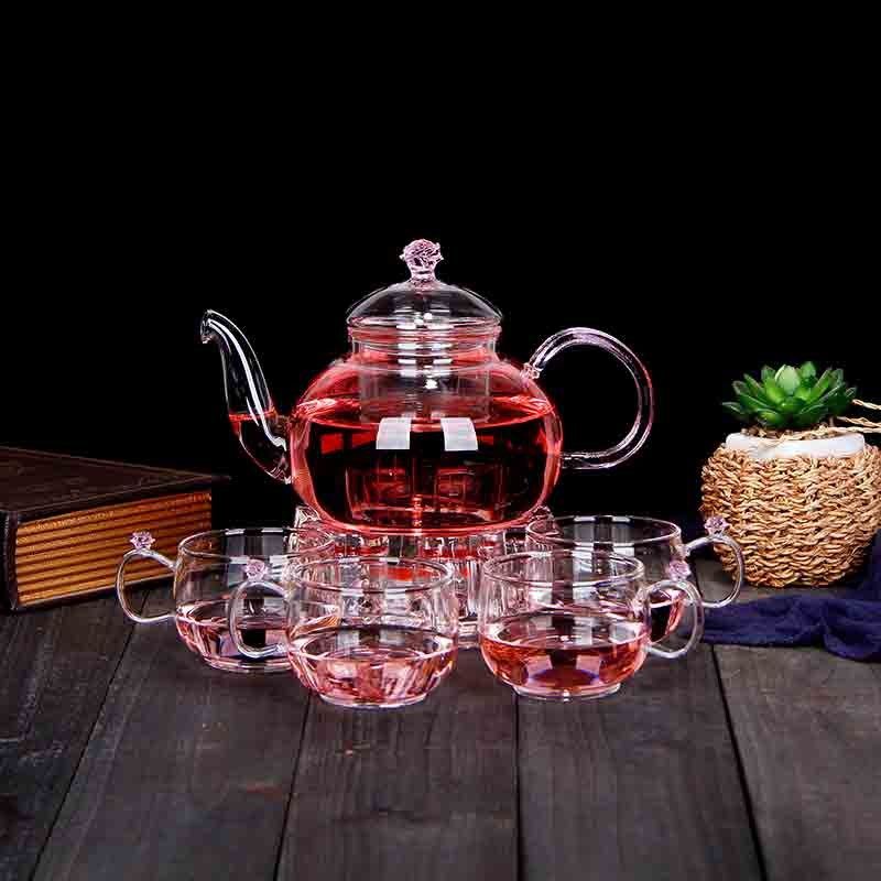花茶壶套装蜡烛加热煮茶器玻璃养生壶家用水果茶泡U茶壶花茶杯茶