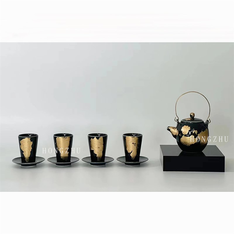 中式极简样板房装饰茶几茶室套装酒店售楼处摆件托盘陶瓷茶具茶杯