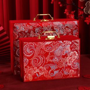 档定亲结婚订婚礼金箱彩礼箱礼金盒婚庆用品大全三金聘礼陪嫁箱
