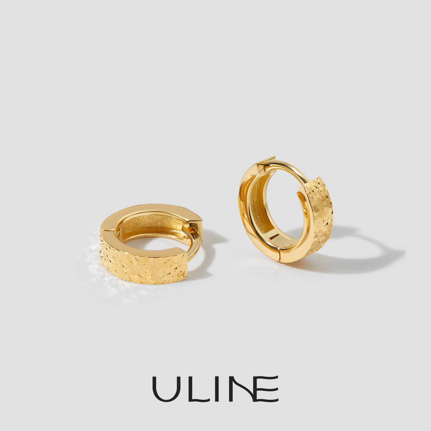 ULINE通体925纯银耳圈银耳环耳扣