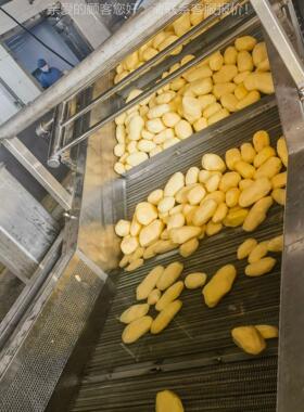 SBR成机套土条清自洗油炸加工器设备 全自动豆动控温冷冻薯条油炸