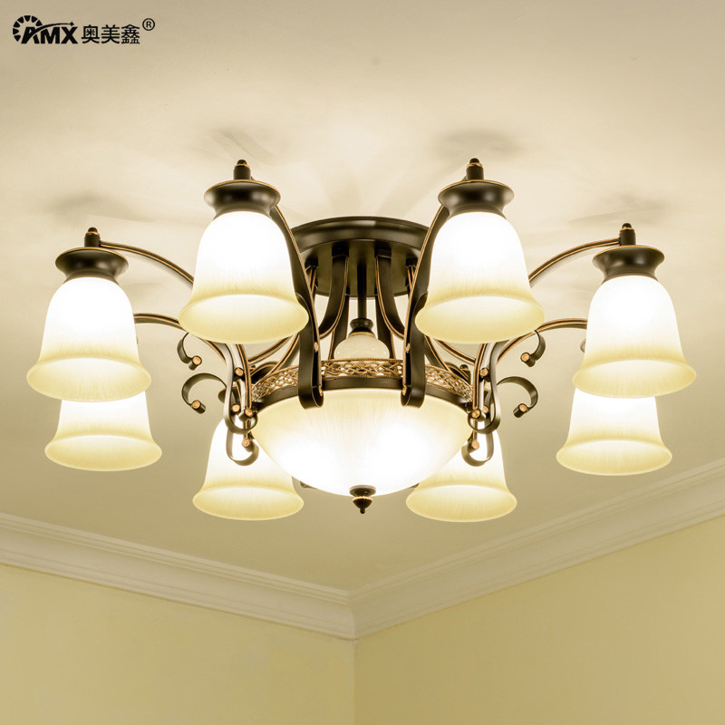 美式田园客厅吸顶灯具温馨主卧室餐厅灯铁艺大气欧式大厅家用灯具,家装灯饰光源,客厅吸顶灯,淘宝优惠券,粉丝福利购,淘宝优惠卷