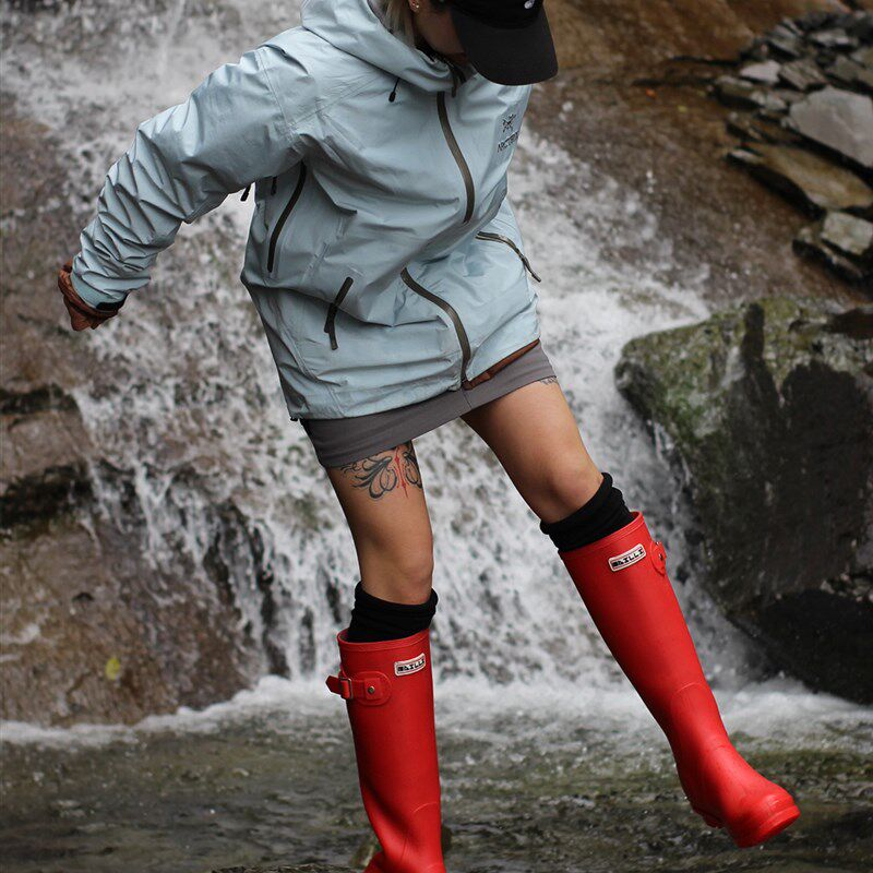 《自然复兴》时尚雨鞋女士成人高筒雨靴春秋防滑防水套靴耐磨纯色