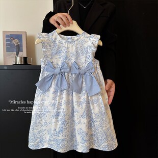女童背心裙连衣裙夏季儿童时髦碎花公主裙洋气小女孩凉快薄款裙子
