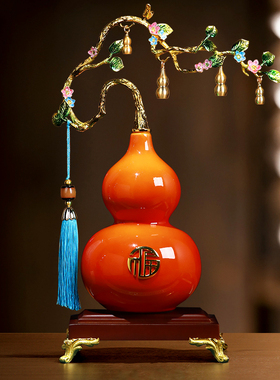 五福临门新中式葫芦摆件高端轻奢大气客厅玄关酒柜T高级感装饰礼