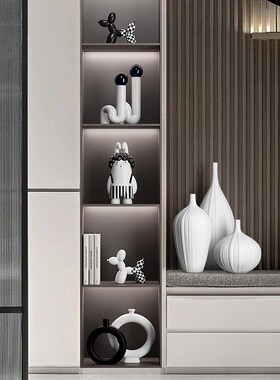 现代简约酒柜软装饰品摆件客厅电视柜书房轻奢高档餐边柜家居摆设
