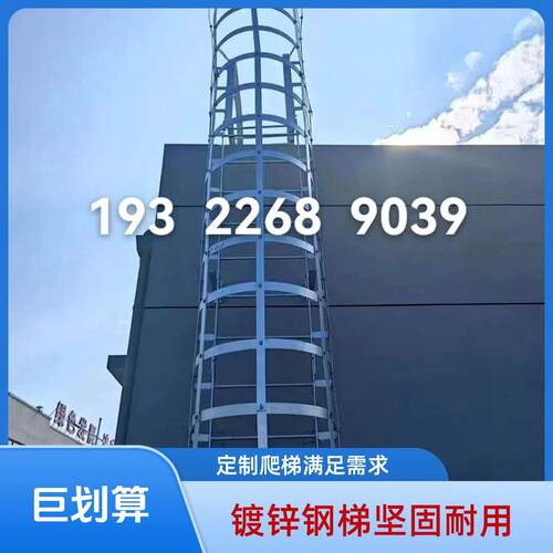 爬梯护笼钢爬梯玻璃纤维镀锌钢安全平台梯子国标图集水井不锈钢直
