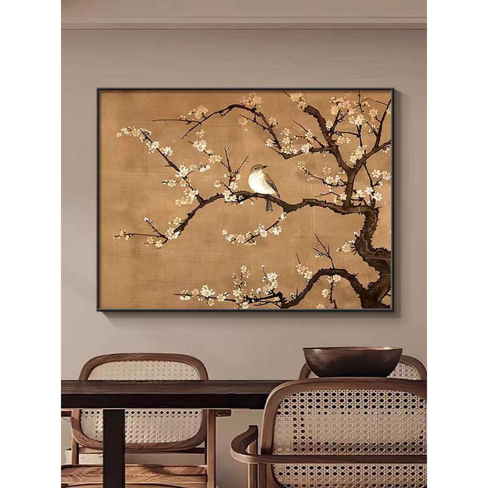 花鸟画客厅餐厅背景墙装饰画宋氏美学挂画喜上眉梢书卧室床头壁画图片