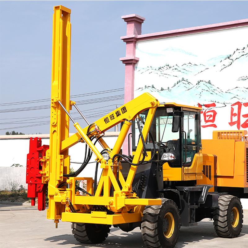 公路护栏打桩机装载式护栏打桩机打桩拔桩钻孔高速路护栏打桩机