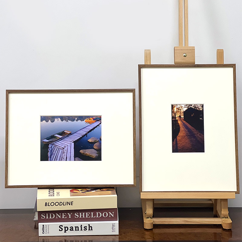 照片打印加相框挂墙摆台定制diy全家福婚纱照铝合金简约窄边a4a3