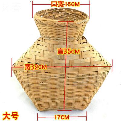 鱼篓纯手工小竹篓竹制品50517工艺装饰笼舞台道具摘茶叶竹编装养
