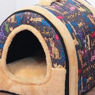 通用可拆洗泰迪小型犬冬季 狗窝猫窝房子型四季 保暖宠物窝狗屋猫屋