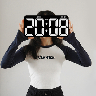 大数字时钟电子钟表时间显示充电客厅摆件电视柜桌面摆放台式闹钟