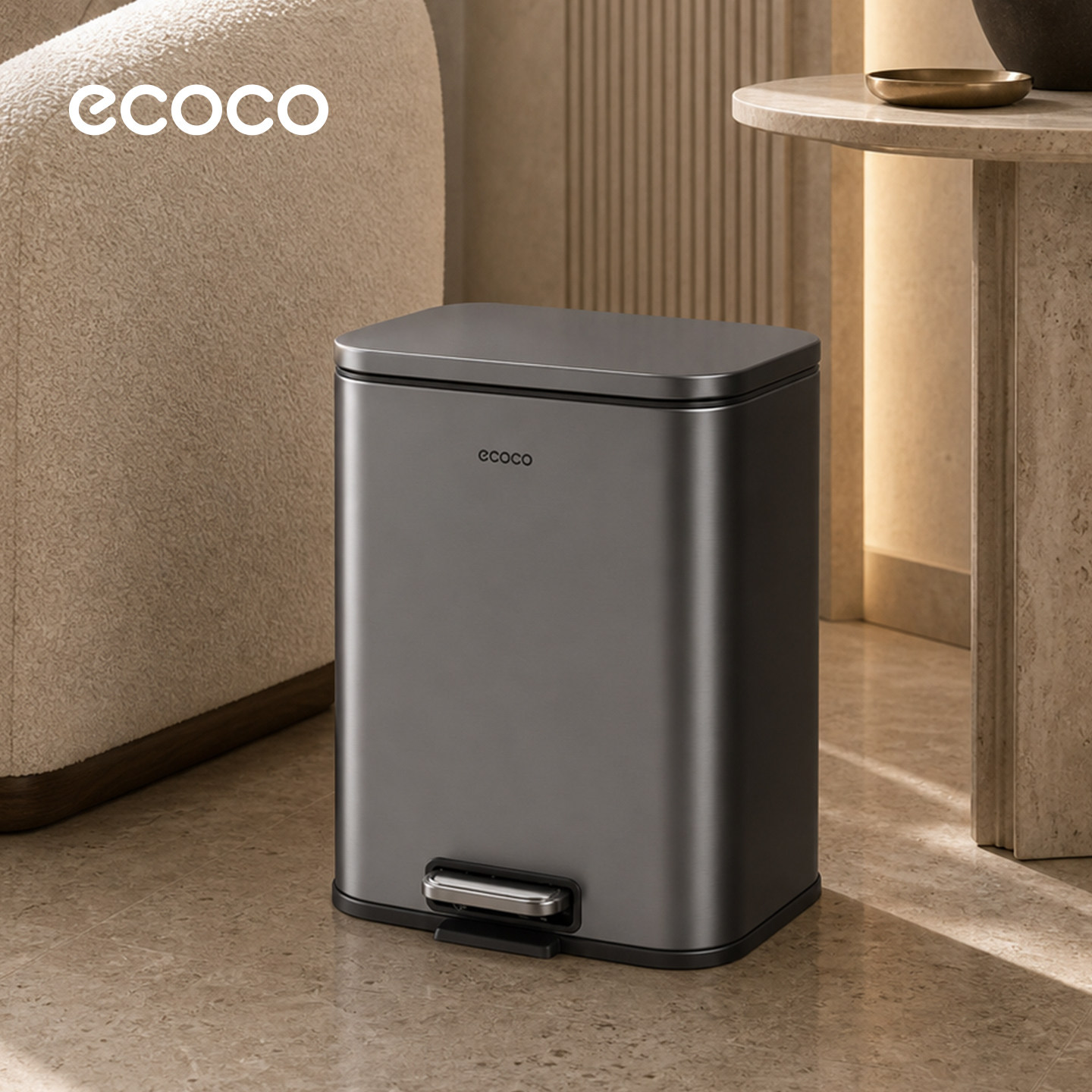 ecoco意可可带盖大容量垃圾桶图片