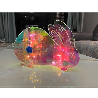 幼儿园小班灯笼儿童diy手工制作中秋节彩色玻璃纸手提兔子花灯