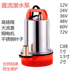 12V直流潜水泵24V48V60伏电动车抽水机电瓶车农用家用小型抽水泵
