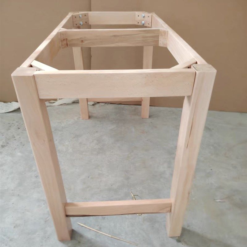 全实木加粗支架餐桌桌腿长方形框架木桌脚桌子腿桌架学习桌架子