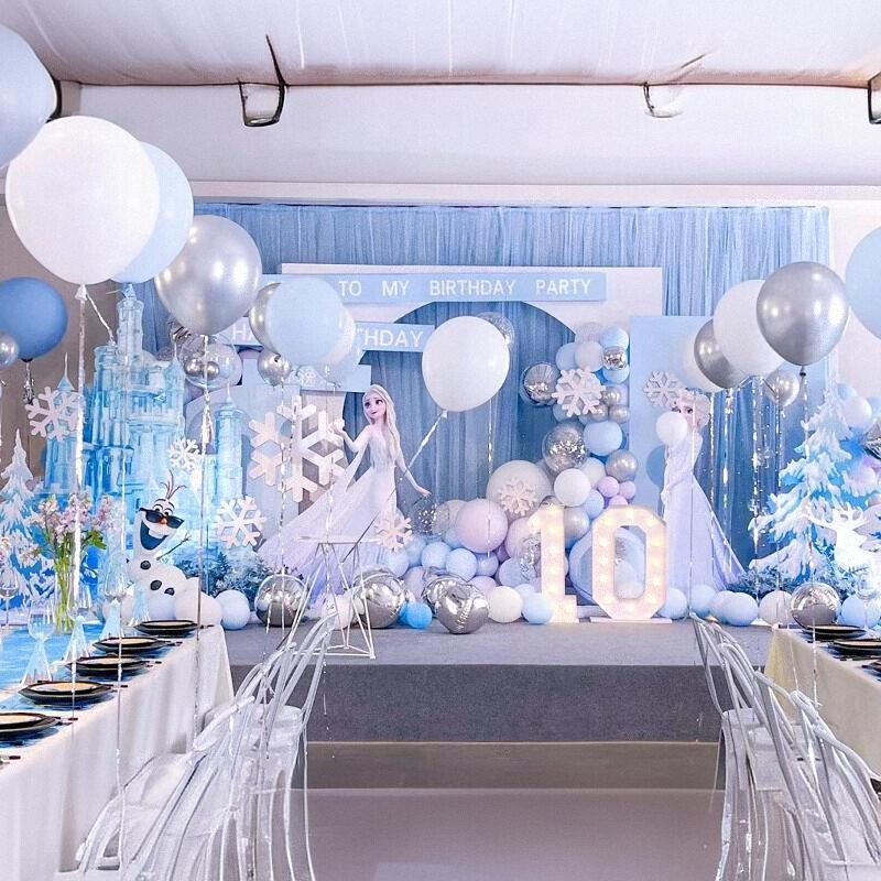 珠三角上门布置冰雪奇缘主题女宝宝生日满月百日宴派对场景公主风