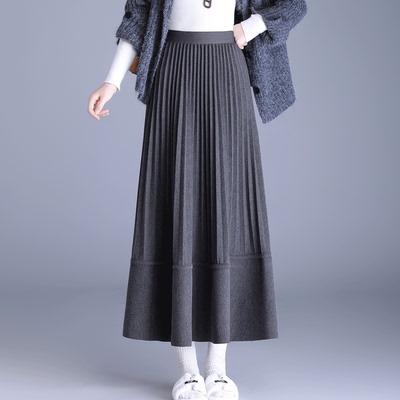 毛呢半身裙女秋冬2025新款遮跨