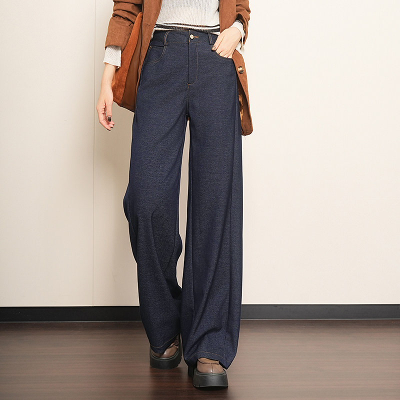 高腰阔腿牛仔裤女宽松显瘦垂感直筒长裤极简风,女装/女士精品,休闲裤,淘宝优惠券,粉丝福利购,淘宝优惠卷