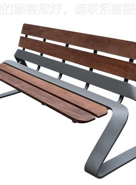 户外公园椅3外4不锈钢室长椅椅 铁艺广场小区0SSCH-083塑木景区长