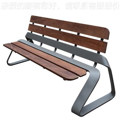 户外公园椅3外4不锈钢室长椅椅 铁艺广场小区0SSCH-083塑木景区长