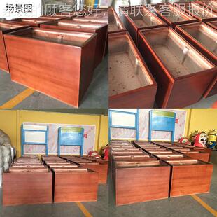 玻璃钢花移槽户外园林景观路形可动可组合学政校方仿木24753花台