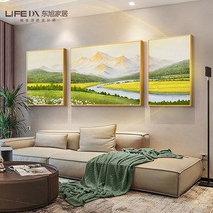 饰画2024新款 日照金山客厅装 沙发背景墙挂画轻奢高级感风景山水画