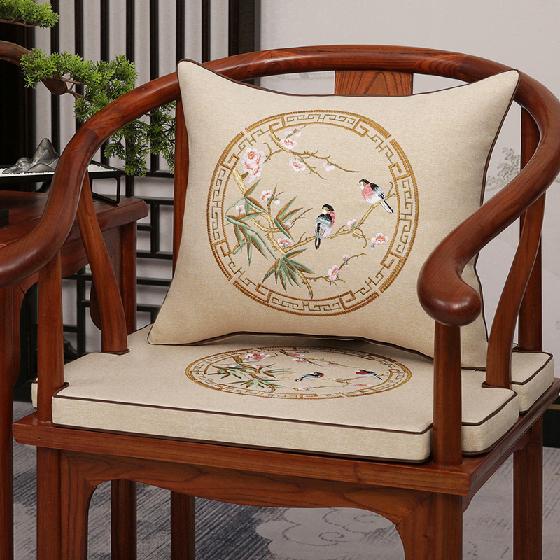 红木椅子坐垫中式实木沙发太师圈椅官帽茶桌座椅垫子乳胶海绵定制