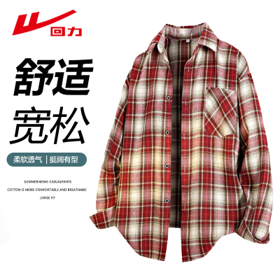 回力潮牌美式复古格子衬衫