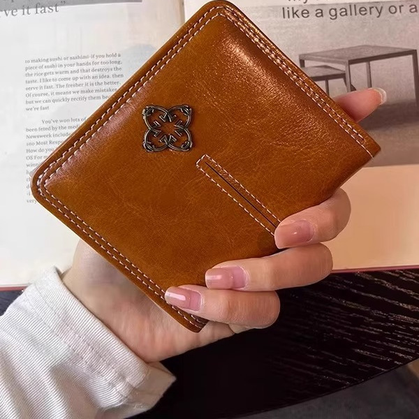 新款复古短款钱包多卡位