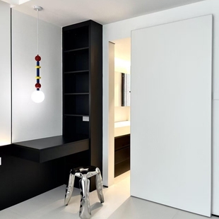 定制铝木幽灵门无轨移门隐框涂料门吊轨推拉门浴室门衣帽间卧室门