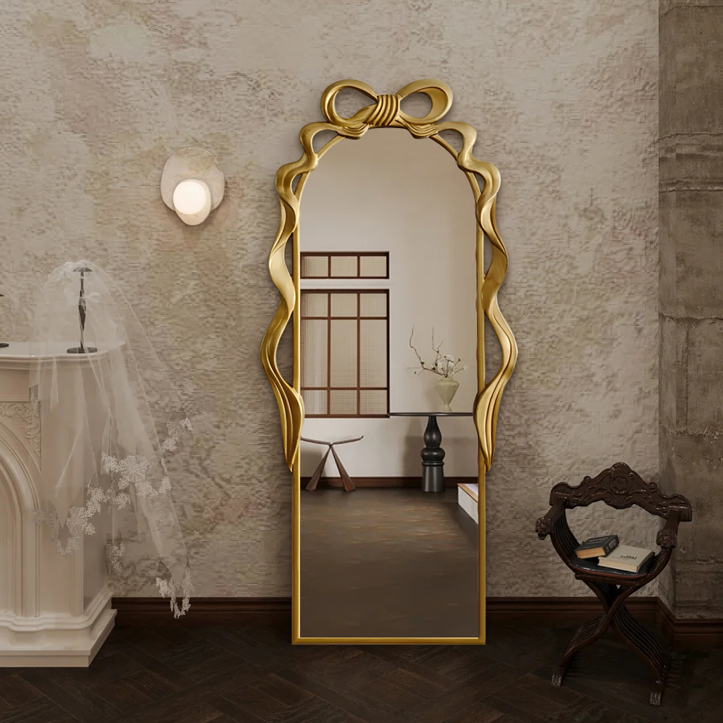 杨凉凉美式复古玄关壁挂全身镜