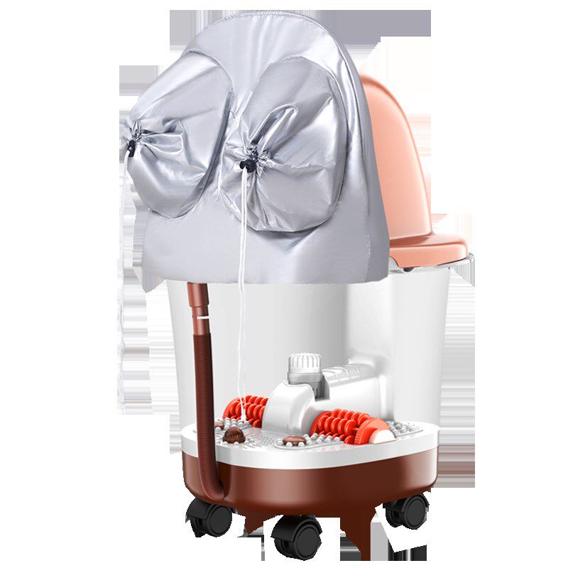 三戟深桶洗脚盆电动按摩加热泡脚盆家用大滚轮电动洗脚足浴器熏蒸