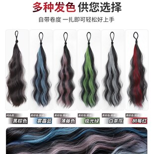 假发辫子挑染麻花扭扭辫假发马尾增发量编发神器网红色长辫子发饰