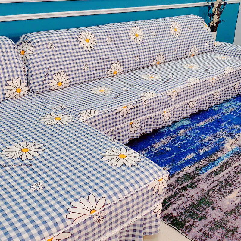 全盖式沙发巾盖布纯棉帆布加厚脚踏抱枕套桌布定制套罩组合沙发