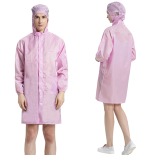 防静电连帽大褂防尘无尘服洁净长款 男女电子厂车间蓝色白色工作服