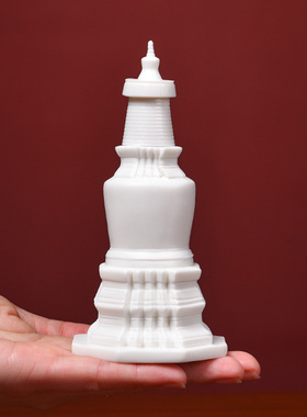 戴玉堂陶瓷佛塔舍利塔摆件供奉宝塔装藏舍利子曲登浮屠塔居家装饰