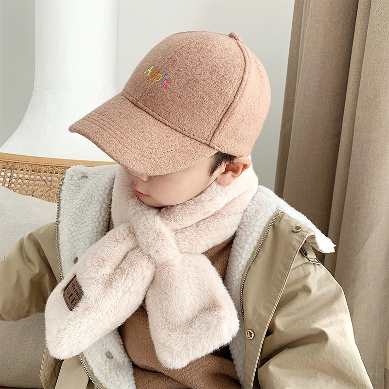 儿童亲子冬季中大童男童女童保暖加厚韩国仿獭兔毛围巾成人围脖潮