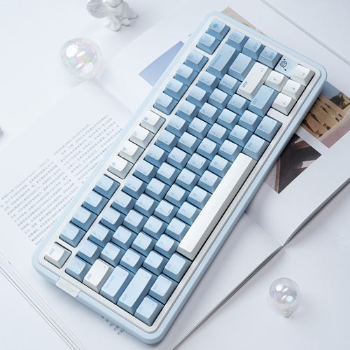 星迹外设冰淇淋蓝PBT珠光键帽